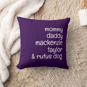 Name Template Personalized Family Photo Throw Pillow