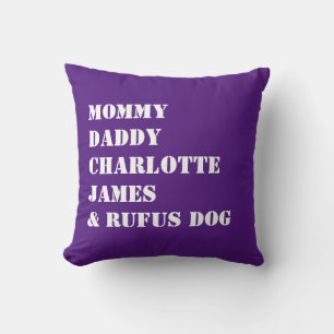 Name Template Personalized Family Photo Throw Pillow