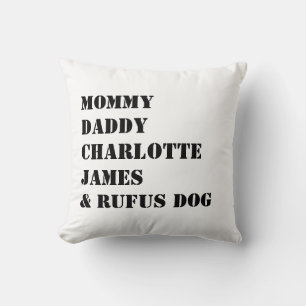 Name Template Personalized Family Photo Throw Pillow