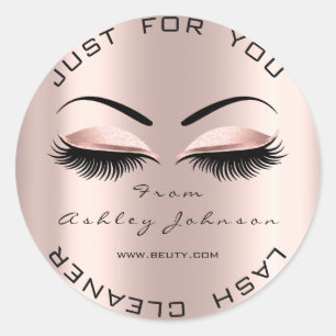 Name Thank You  Lash Cleaner Rose Makeup Artist Classic Round Sticker