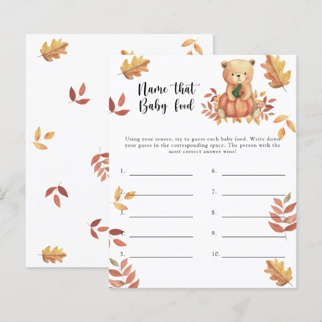 Name that baby food shower game (Front/Back)