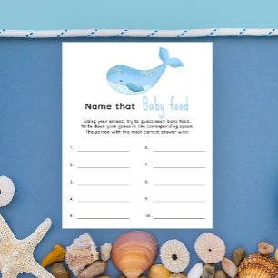 Name that baby food - whale baby shower game