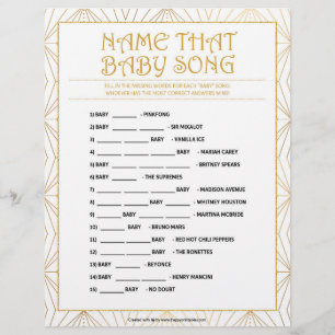 Name That Baby Song [Golden Lines] Letterhead