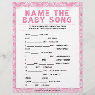 Name That Baby Song [Luxury Lace [Pink]] Letterhead