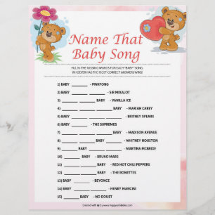 Name That Baby Song [Teddy Bears] Letterhead