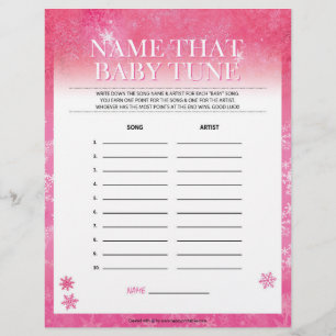 Name That Baby Tune [Snowy Pink] Letterhead