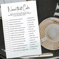 Name that Cake Bridal Shower Game Soft Green Wash