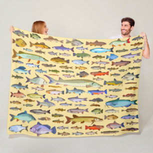Name That Fish Sports Fishing Fisherman Fleece Blanket