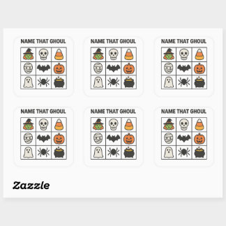 Name That Ghoul Halloween Icon Grid Puzzle Game Square Sticker