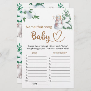 Name that song baby shower game