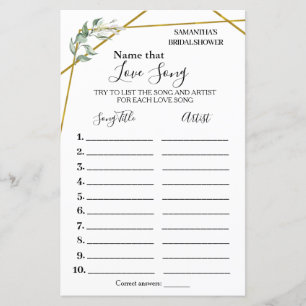 Name that song bridal shower bilingual game