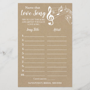 Name that song bridal shower english spanish game
