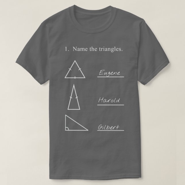 Name the triangles Funny Math Teacher Joke men wom T-Shirt (Design Front)