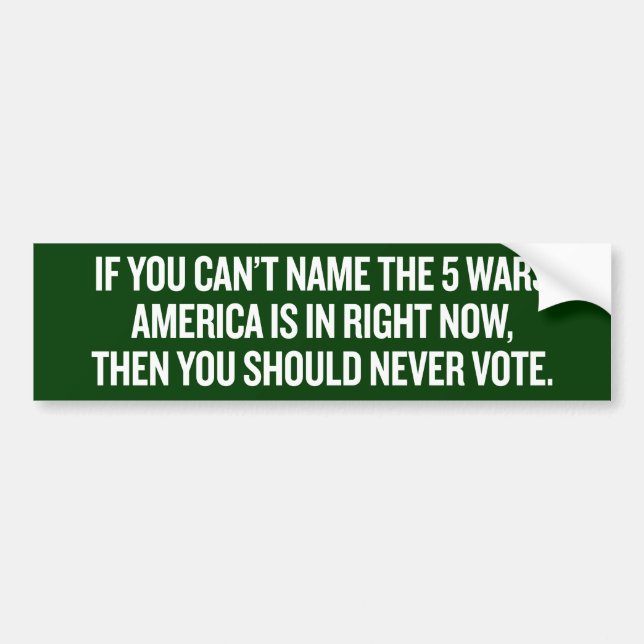 Name the Wars Bumper Sticker (Front)