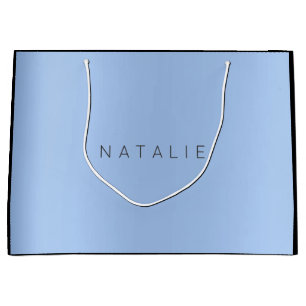 Name Tiffany Baby Blue  Pearly Minimal Gift Large Gift Bag