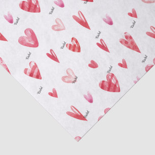 Name, Tissue Paper (3) Heart Candy Valentines