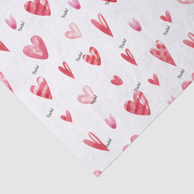 Name, Tissue Paper Cute Heart Candy Valentines (Detail)