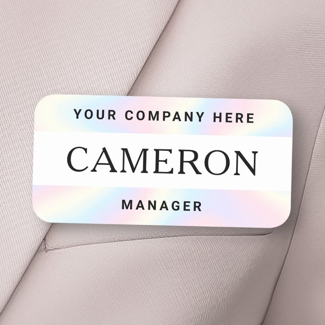 Name, title and company name pastel rainbow tag (Name, title and company name pastel rainbow name tag)