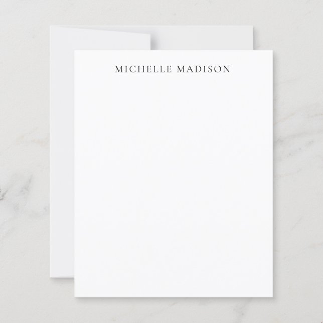 Name Trendy Minimalist Professional Plain Paper (Front)