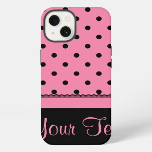 Name Tube Sock Black Polka Dots hot pink iPhone 13 Case