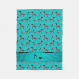 Name turquoise German Wirehaired Pointer dogs Fleece Blanket