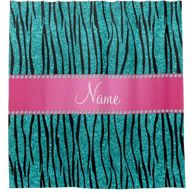 Name turquoise glitter zebra stripes pink stripe (Front)