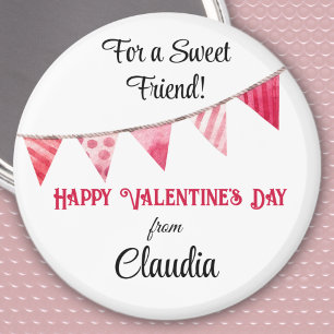 Name   Valentines Day Flag Banner 2.25-in Round Magnet