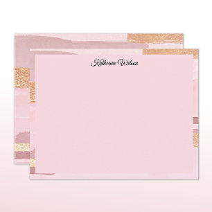 Name Watercolor Blush Pink Mauve Frame Card
