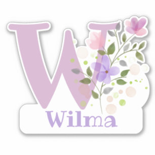 Name Wilma with the Letter W Sticker Cut-Out