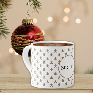 Name, Winter Holidays Gingerbread Man 6oz Espresso Cup