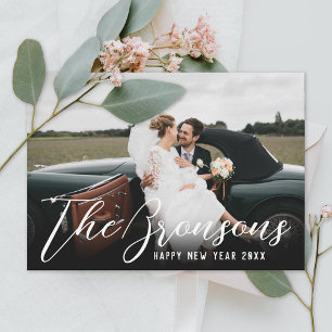 Name with Message Happy New Year Photo Holiday Card