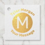 Name with Monogram in Circle, Message Favour Tags<br><div class="desc">Personalized name with monogram in circle and your message.</div>
