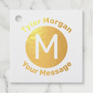 Name with Monogram in Circle, Message Favour Tags