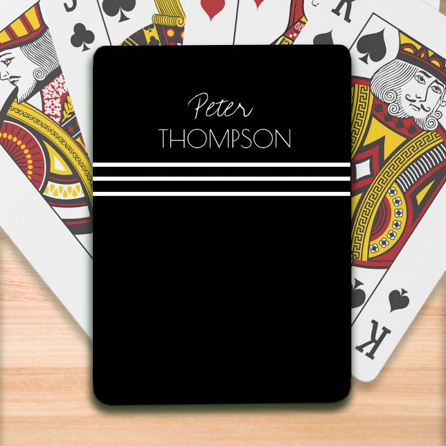 name with white stripes on black  playing cards (Creator Uploaded)