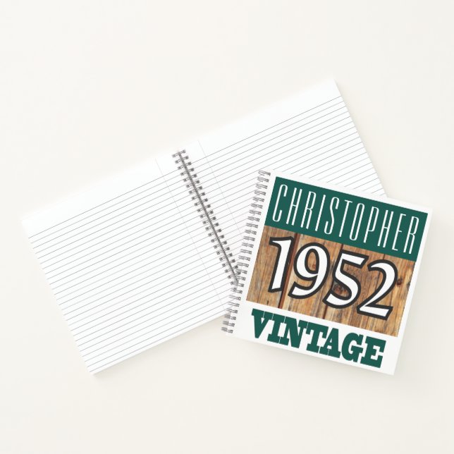 Name with Year 1952 Vintage Notebook (Inside)