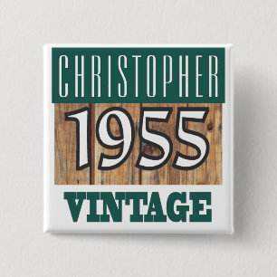 Name with Year 1955 Vintage Button