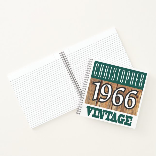 Name with Year 1966 Vintage Notebook (Inside)