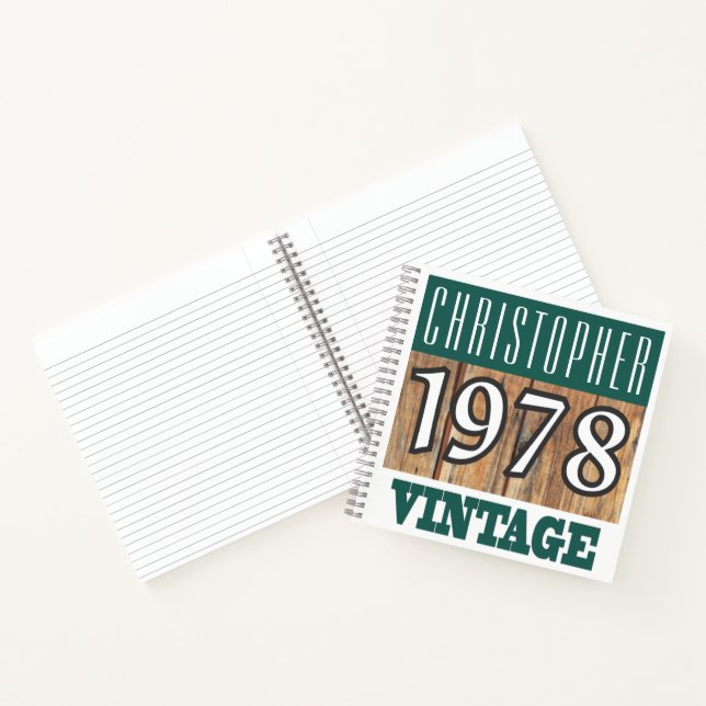 Name with Year 1978 Vintage Notebook (Inside)