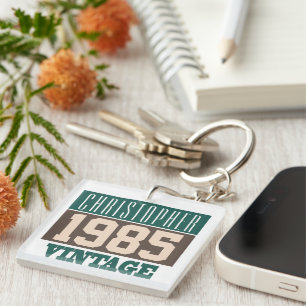 Name with Year 1985 Vintage Keychain