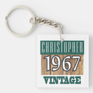 Name with Year Born 1967 Vintage Keychain