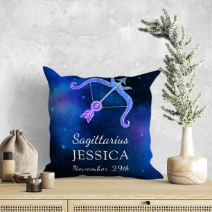 Name with Zodiac sign Sagittarius Gift Throw Pillow