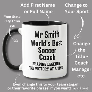 Name, Worlds Best Soccer Coach Mug