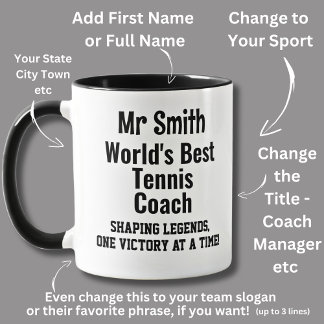 Name, Worlds Best Tennis Coach Mug