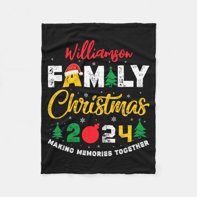 Name Year Matching Family Christmas Reunion T Shir Fleece Blanket (Front)