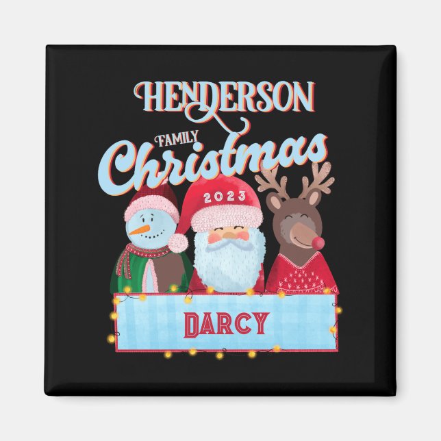 Name Year Matching Santa Family Christmas T Shirt  Magnet (Front)