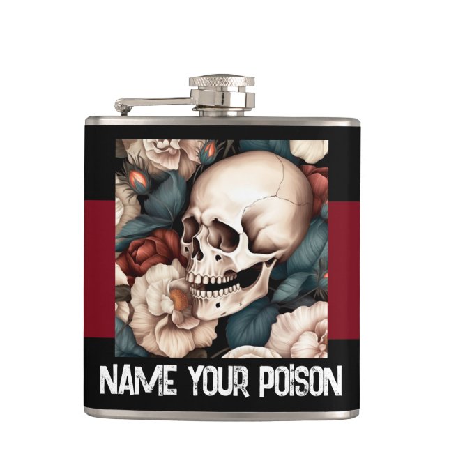 Name Your Poison Vinyl Wrapped Flask (Front)