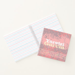 Named coral pink girls abstract notebook