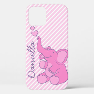 Named cute pink elephant ipod touch case