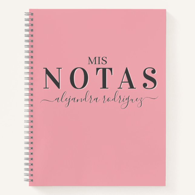 Named Elegant Pink Notebook (Front)