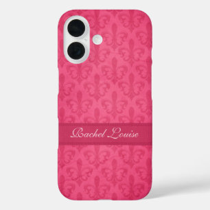 Named Fleur de Lis damask pink iphone 5 case